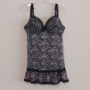 RAMPAGE INTIMATES Zebra Print Babydoll Intimate Sleepwear NWOT